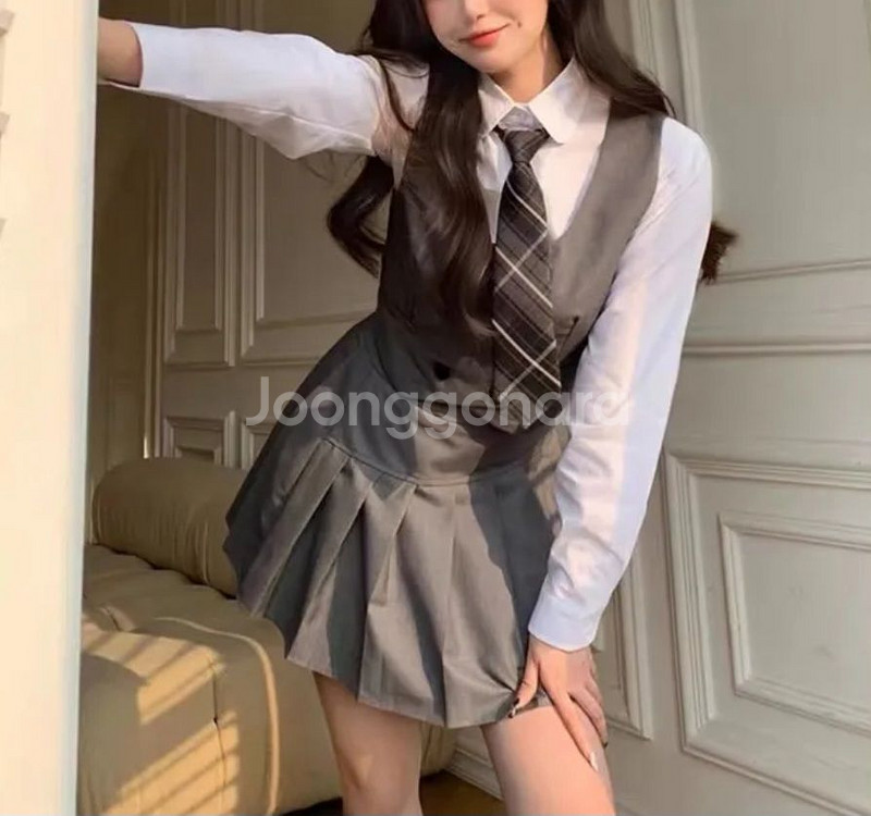 [대여/상태최상/보증금X]졸업사진 프레피룩 하이틴 교복--3