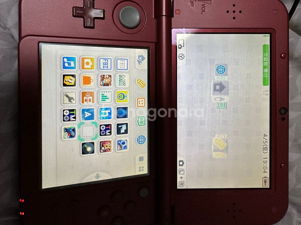 뉴 3ds xl 메탈릭레드 단품--1