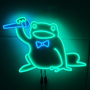 네온사인 개구리 마이크 노래 led 램프