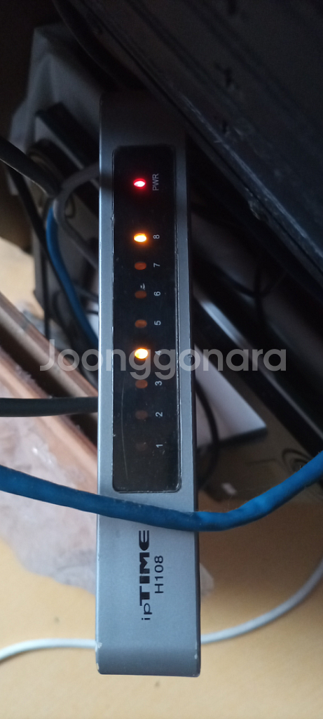인터넷 스위칭 허브(8포트) +어댑터 +랜선, hub--4