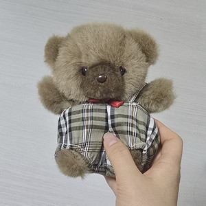 빈티지 체크옷 곰돌이 인형