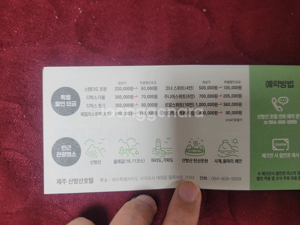 제주 산방산호텔 숙박할인&1인 조식 뷔페 무료권--1