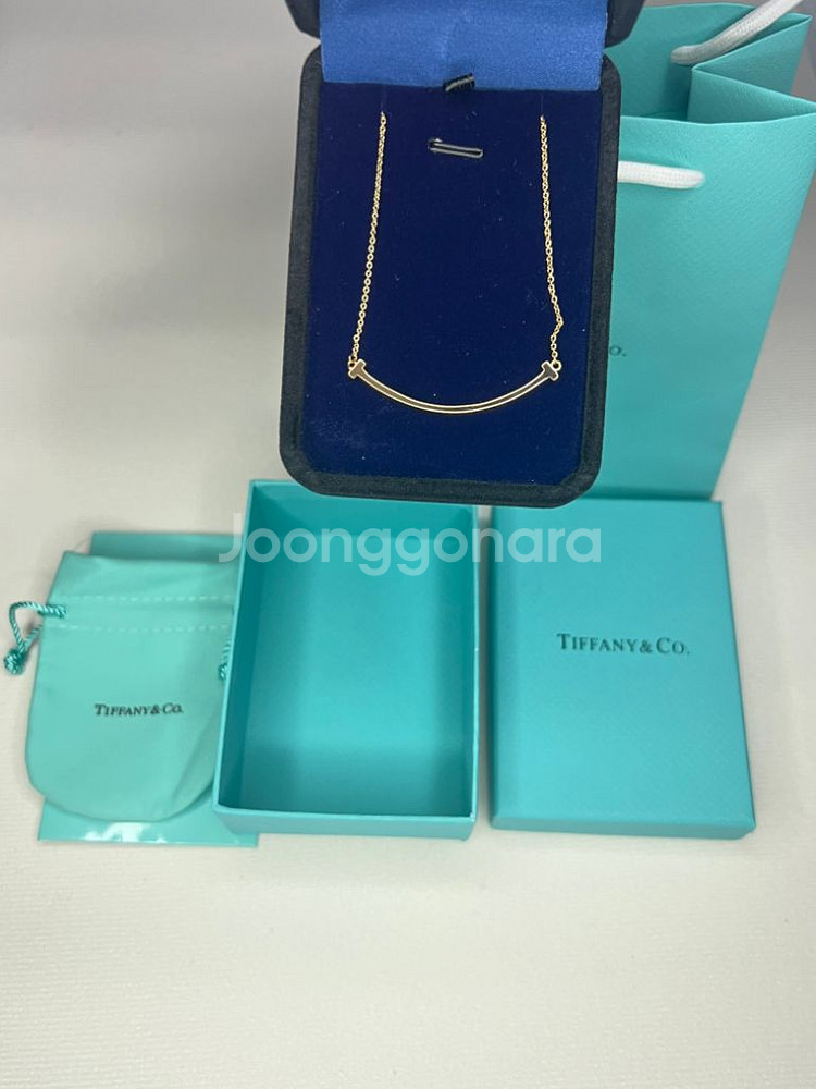 티파니 앤 코 티파니 T 스마일 펜던트 스몰 로즈 골드--1