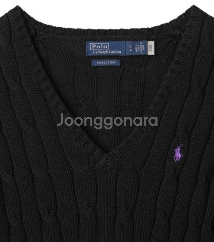 새상품 폴로 브이넥 니트 블랙 M--1