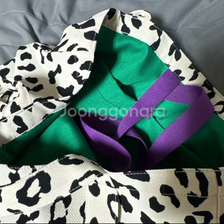 쥬에 레오파드 에코백 크림--3