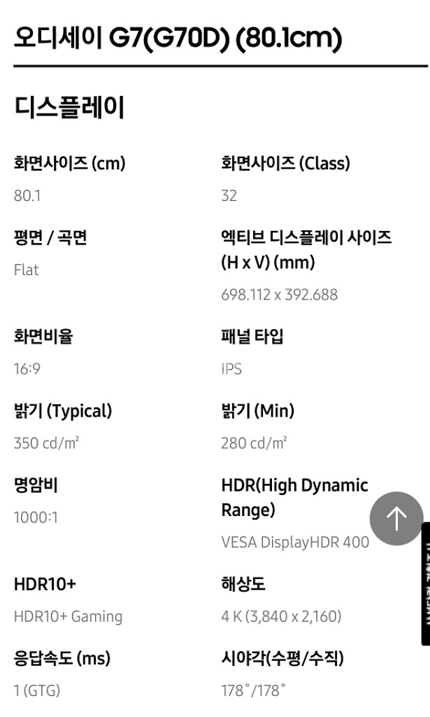 삼성 오디세이 G7 4k 144Hz 모니터 팝니다--2