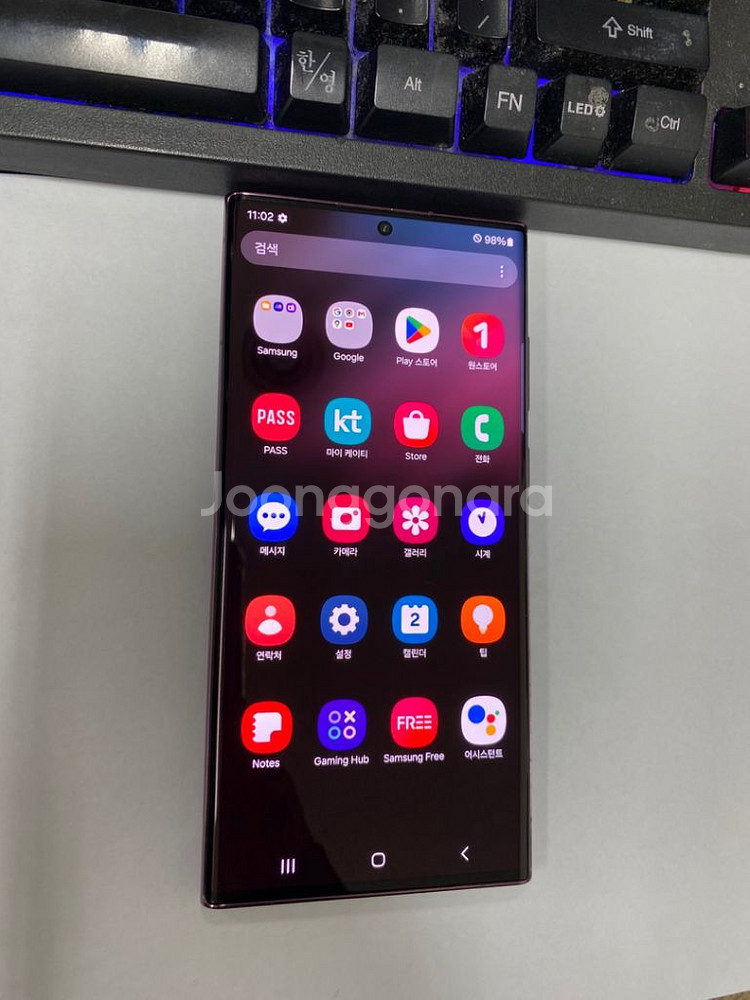KT 갤럭시S22울트라 버건디 SS급 512G 메인폰--1