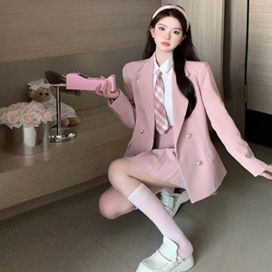 세일) 핑크 하이틴 정장 프레피룩 졸사 졸업 제복 코디