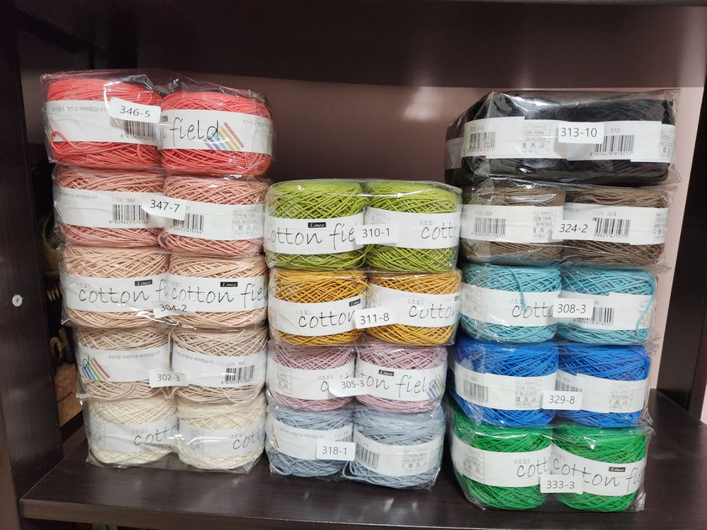 (실정리)코튼필드 1팩(4볼).면사.코바늘실.소품실.--0