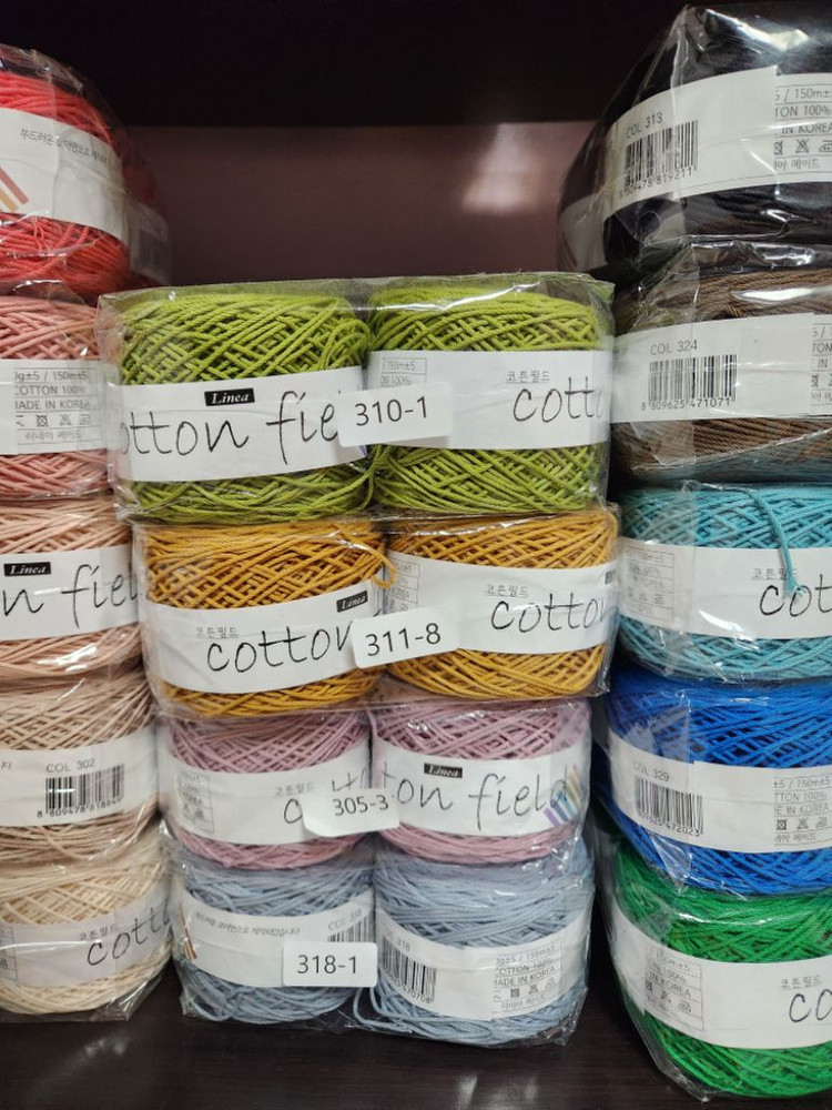 (실정리)코튼필드 1팩(4볼).면사.코바늘실.소품실.--3