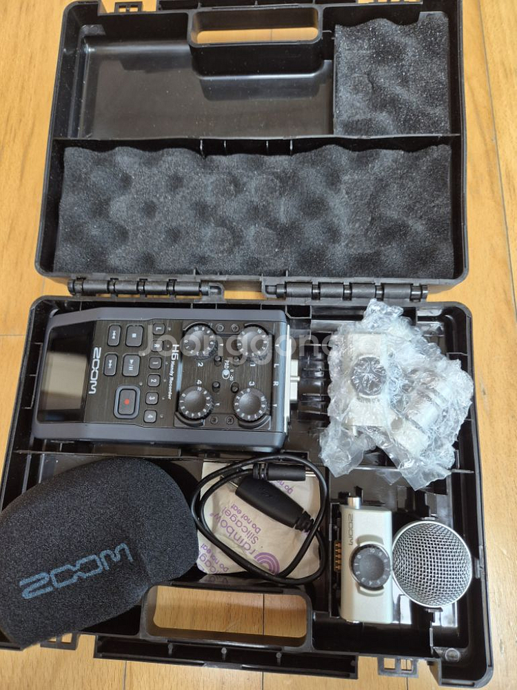 Zoom h6 레코더+mid side mic+액세서리팩--3