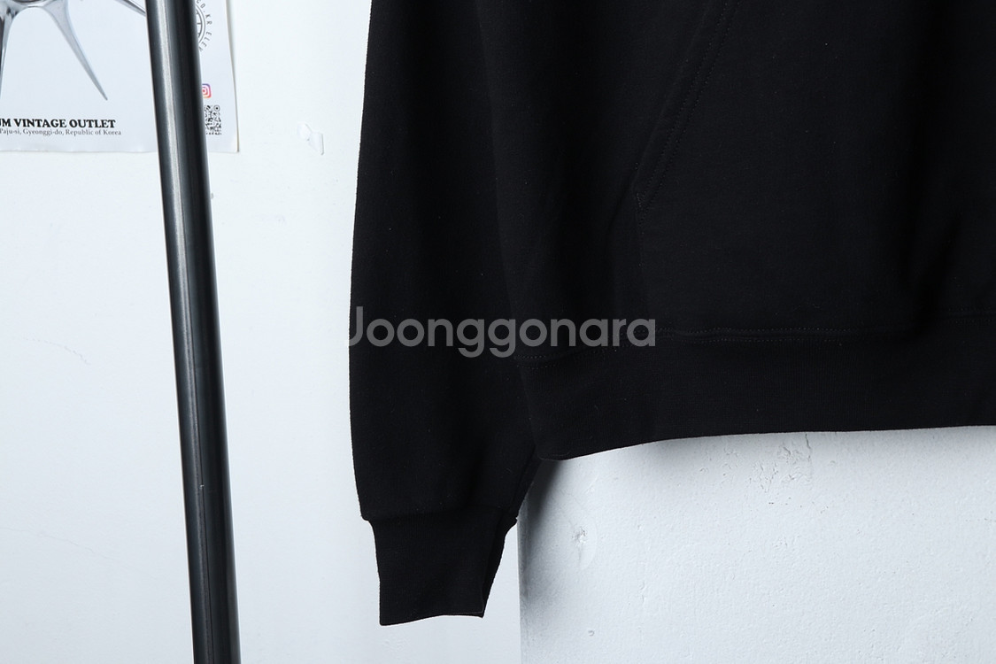 (M-L) 챔피온 후드티셔츠 블랙 올드스쿨 빅로고--3