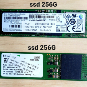 Pc 노트북 하드 ssd 256g 2개 있어요.