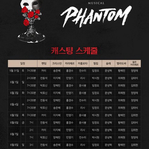 뮤지컬 팬턴 박효신회차 양도 2연석 VIP