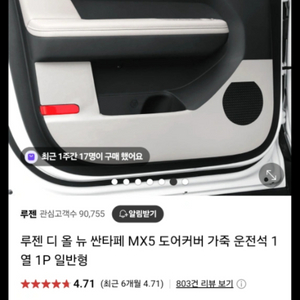 싼타페MX5 도어커버(가죽) 판매합니다