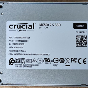 마이크론 MX500 SSD 1TB 1개 판매 합니다.