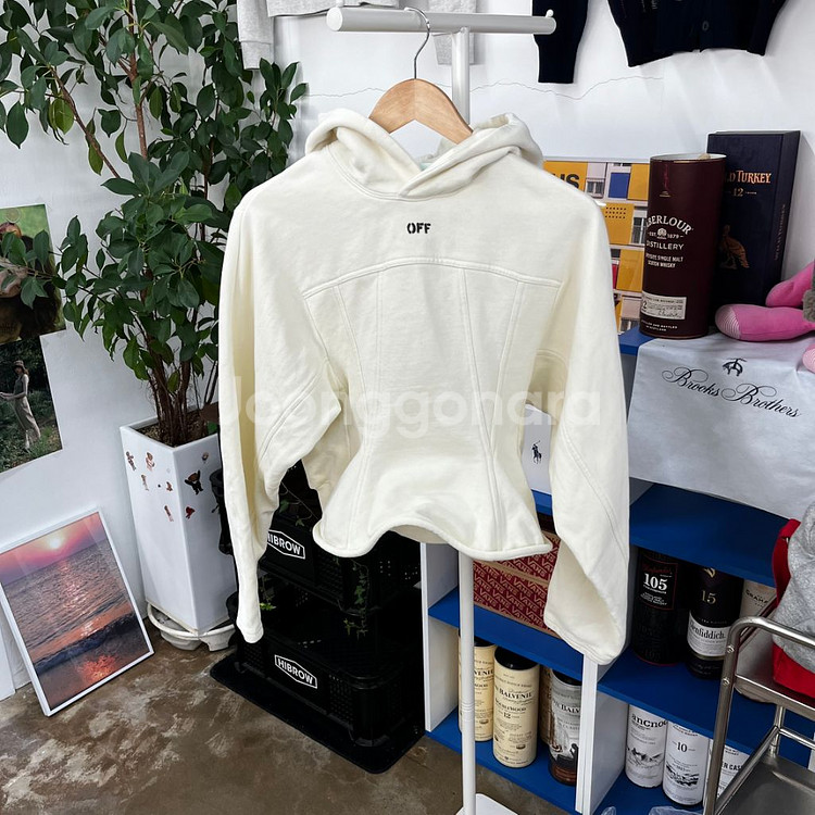 오프화이트 우먼 플레어 후드 XS--0