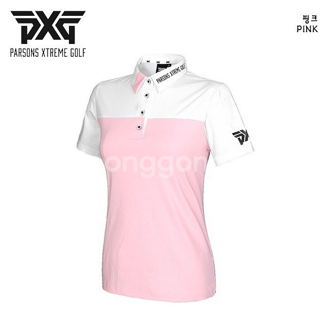 PXG 골프 여성 배색 고기능 반팔 카라티--1