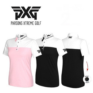 PXG 골프 여성 배색 고기능 반팔 카라티