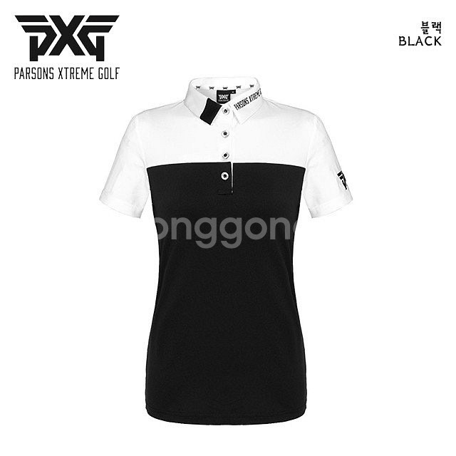 PXG 골프 여성 배색 고기능 반팔 카라티--3