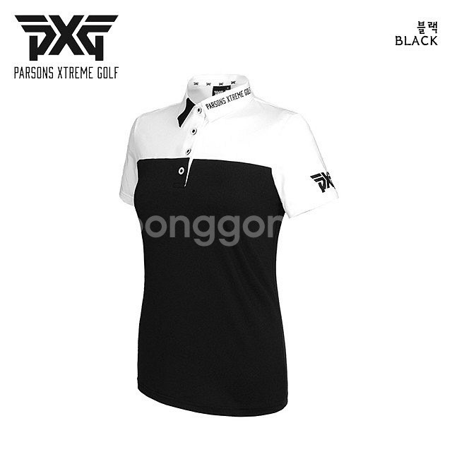 PXG 골프 여성 배색 고기능 반팔 카라티--2