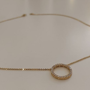 18k골드_큐빅써클네크리스