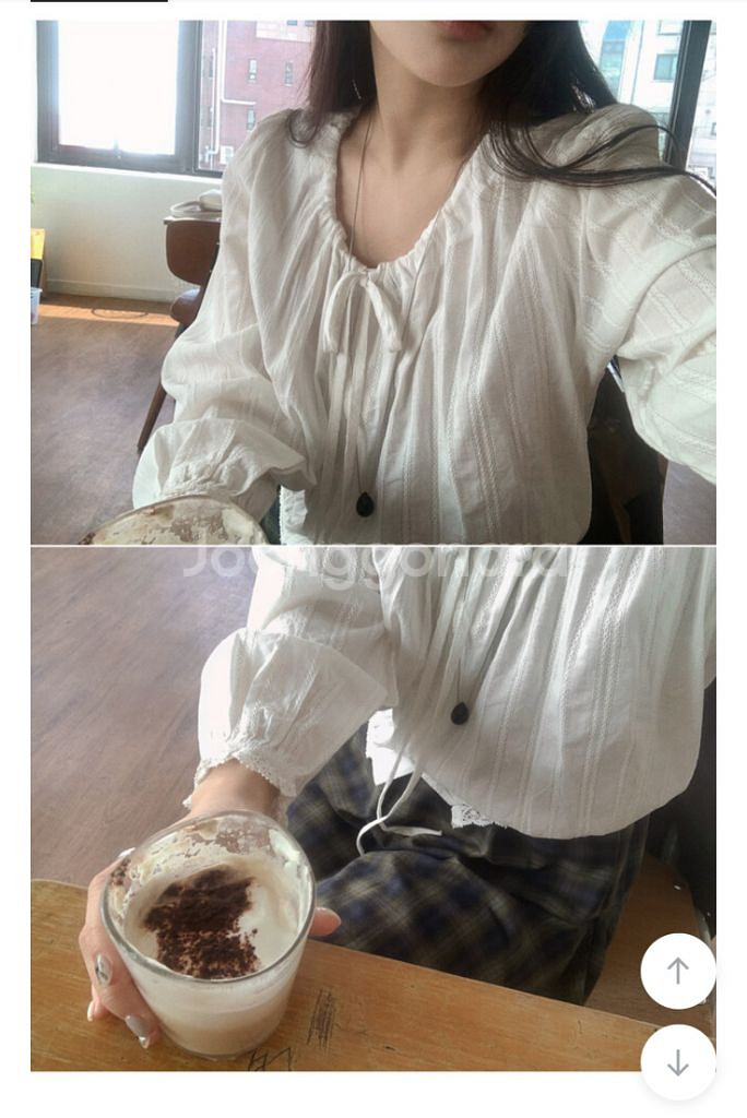 무드인슬로우 다이앤 레이스 블라우스 아이보리--2