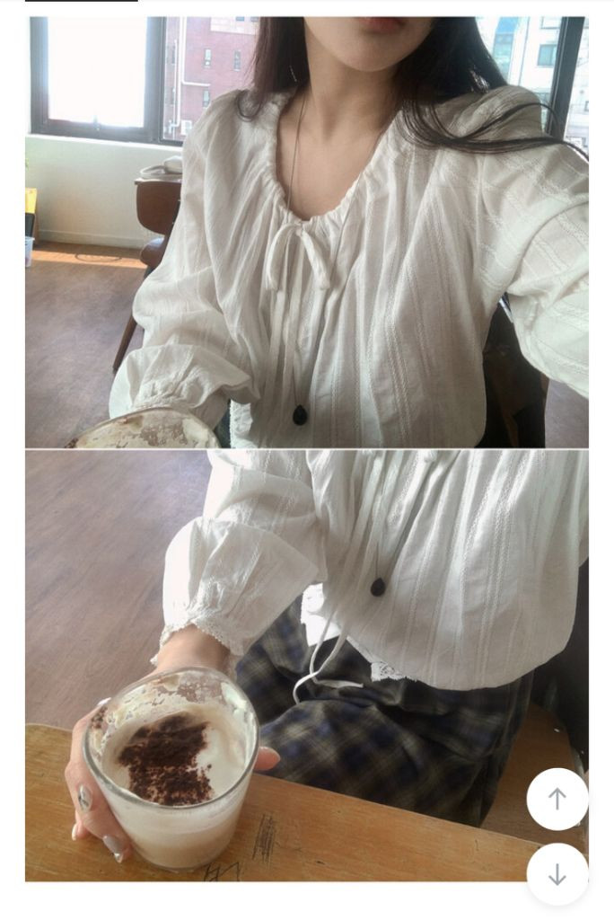 무드인슬로우 다이앤 레이스 블라우스 아이보리 이미지