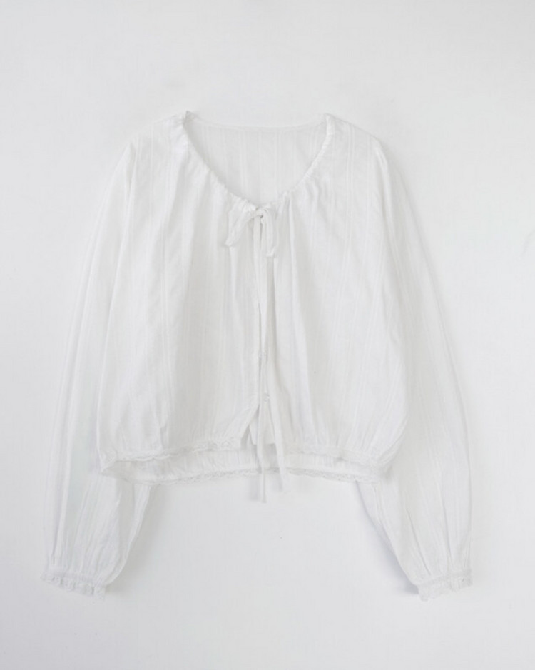 무드인슬로우 다이앤 레이스 블라우스 아이보리 이미지