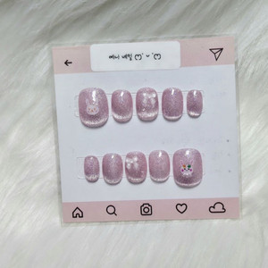[수제네일팁] 토끼 자석젤 네일팁