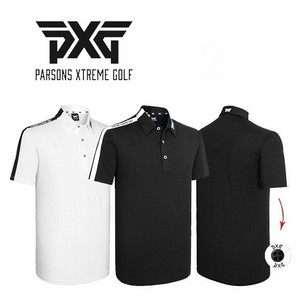 PXG 골프 남성 어깨 포인트라인 냉감 반팔 카라티
