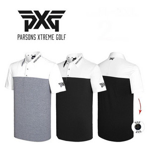PXG 골프 남성 하프배색 냉감 반팔 카라티
