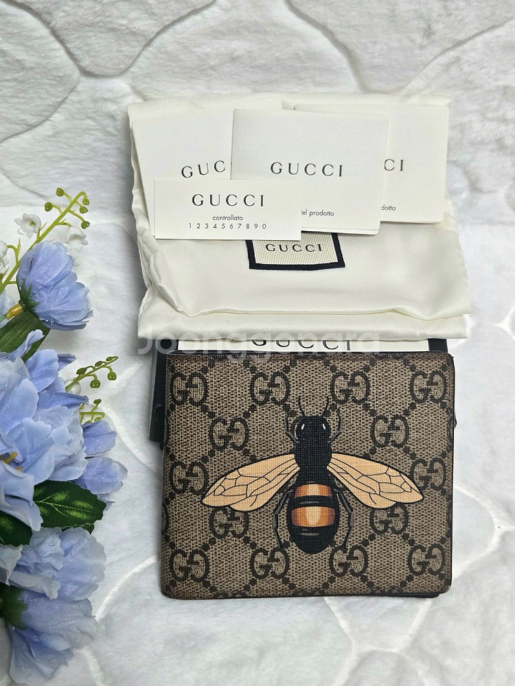 GG 슈프림 GUCCI 꿀벌 프린트 지갑--0