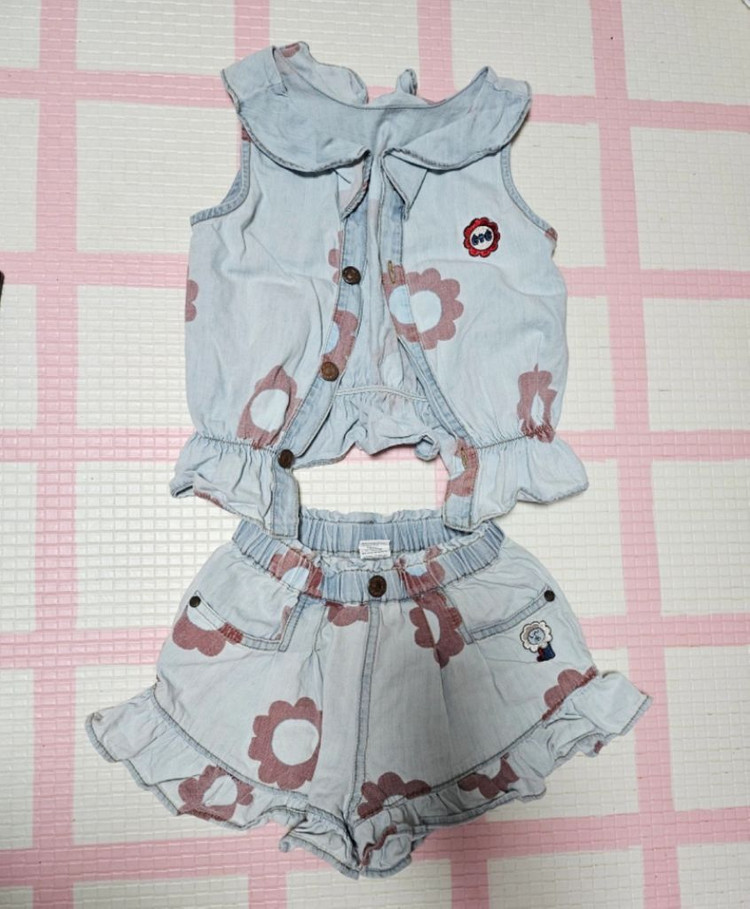 리미떼두두 플라워 데님 셋업 m--3