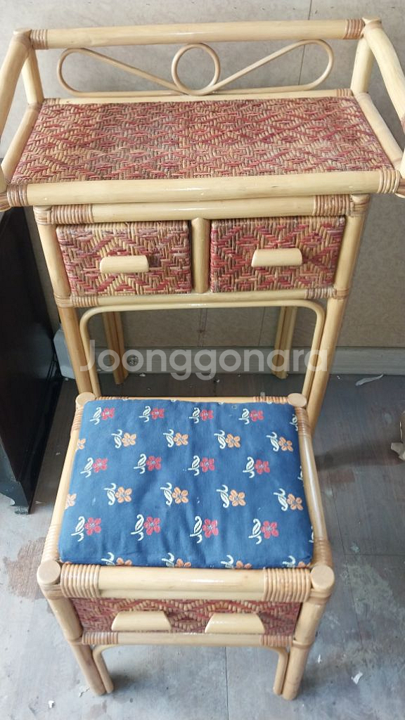 왕골 화장대 세트--1