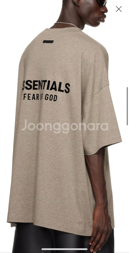 (새상품) 피어오브갓 에센셜 헤더그레이 반팔티 M--0