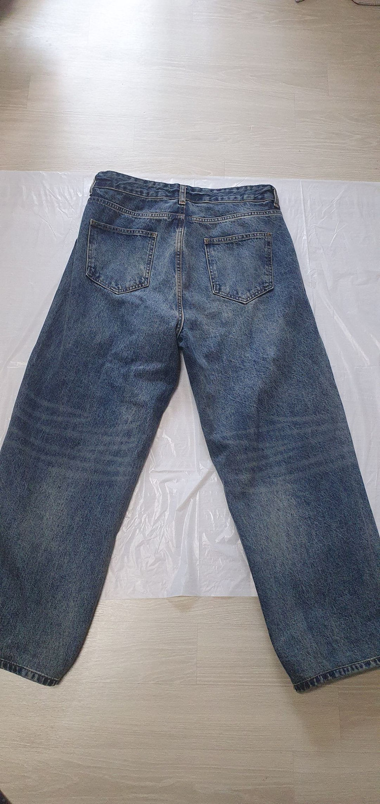 페이탈리즘 크랙 워시드 와이드핏 청바지 허리30--2