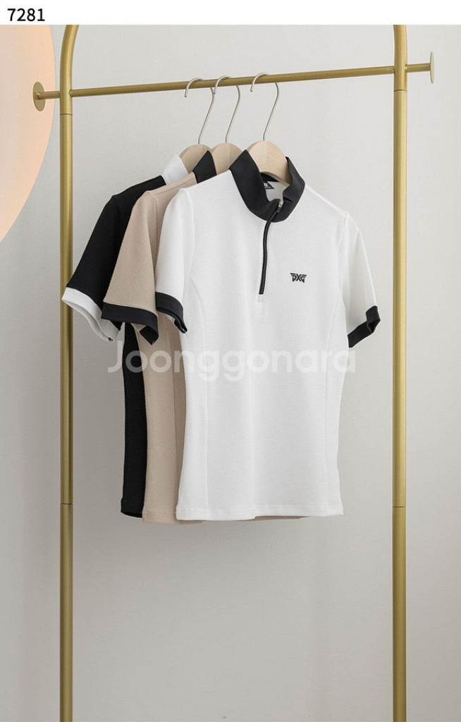 PXG 골프 여성 썸머 쿨링 카라 반팔 집업티셔츠--0