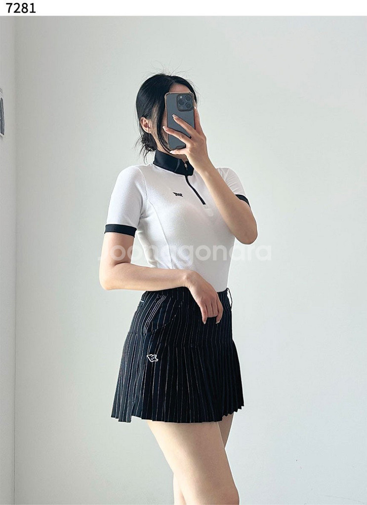 PXG 골프 여성 썸머 쿨링 카라 반팔 집업티셔츠--3