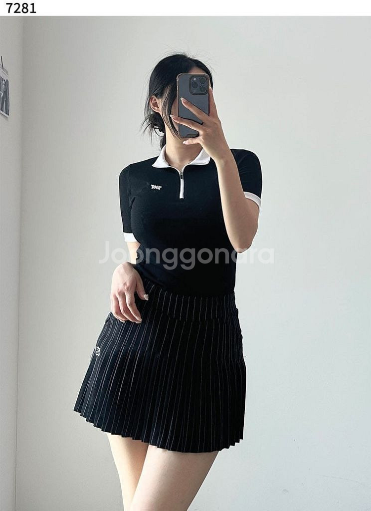 PXG 골프 여성 썸머 쿨링 카라 반팔 집업티셔츠--5