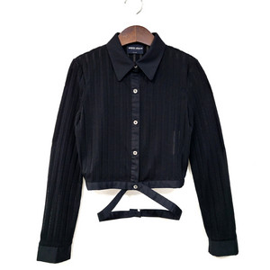 조르지오 아르마니 울실크 크롭 블라우스