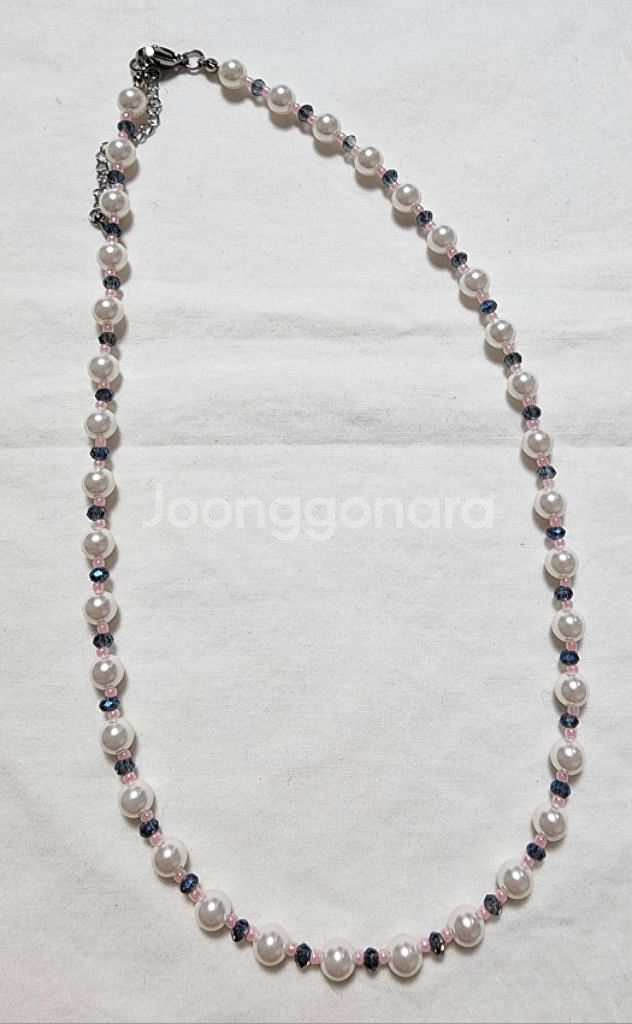 핸드메이드 핵진주 크리스탈비즈 목걸이 (6mm)--0