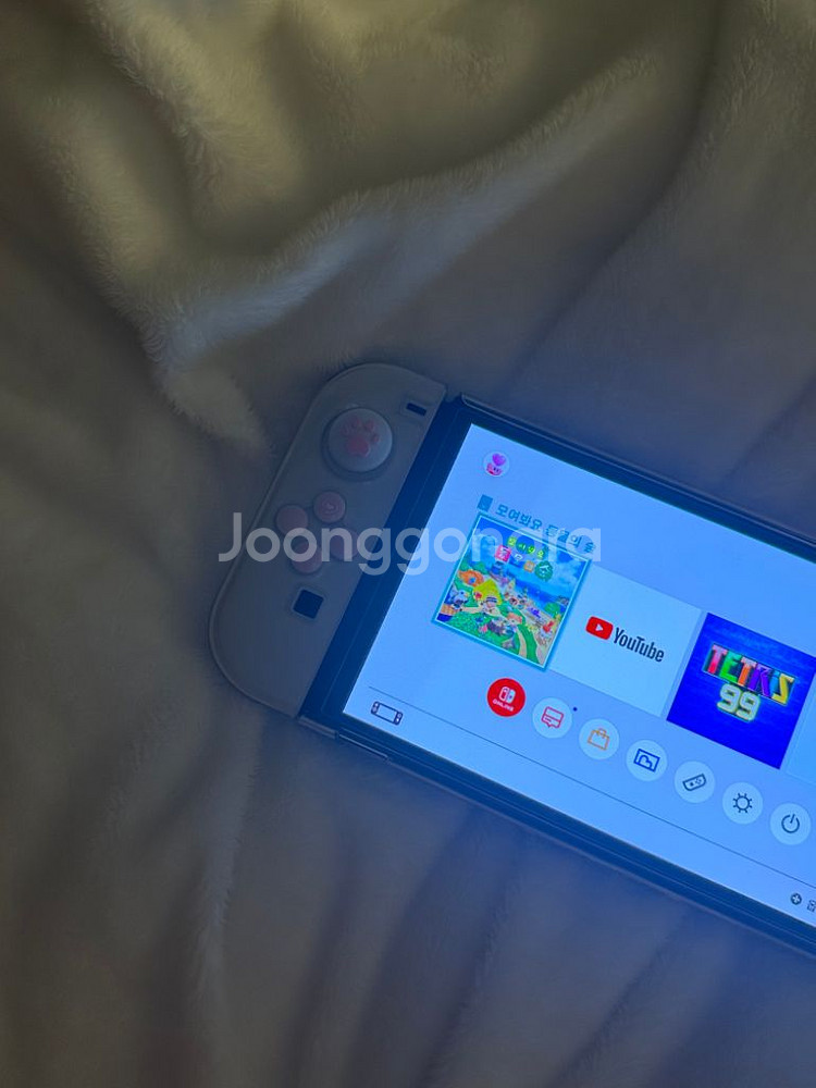 닌텐도 스위치 oled 풀박스 + 모동숲 칩 +액세서리--4