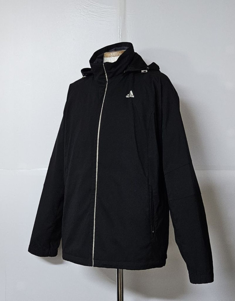 105)아디다스 블랙 후드 바람막이 자켓점퍼--1