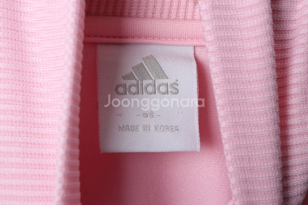 W(L) 아디다스 집업 바람막이 점퍼자켓 핑크 로고--6