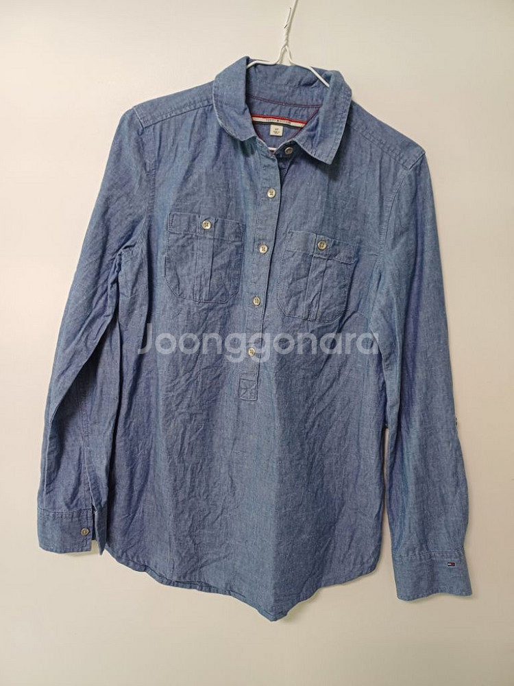 여성 타미힐피거 청 데님셔츠 (90)--0