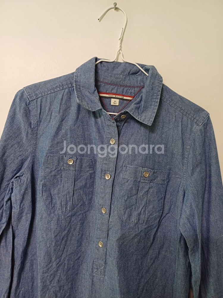 여성 타미힐피거 청 데님셔츠 (90)--1