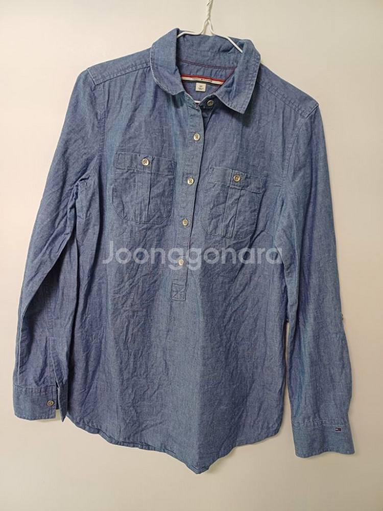 여성 타미힐피거 청 데님셔츠 (90)--6