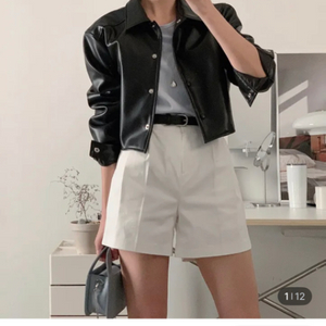 사색 쇼핑몰 크롭 레더자켓 가죽