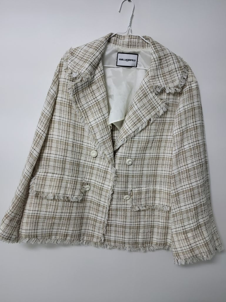 여성 칼라거펠트 봄.가을 트위드자켓(새상품급.100) 이미지